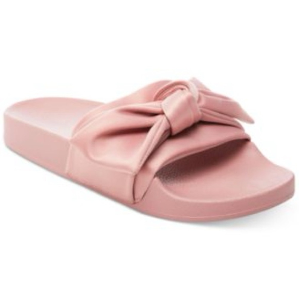 Steve Madden Women's Satin Knot Slide Sandals in Pink